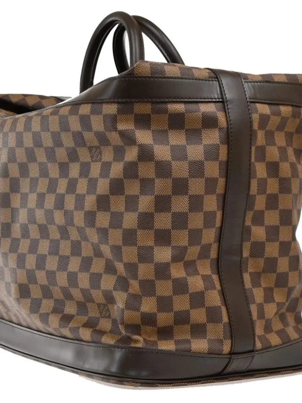 LOUIS VUITTON Grimaud Travel Hand Bag Damier Ebene Leather Brown